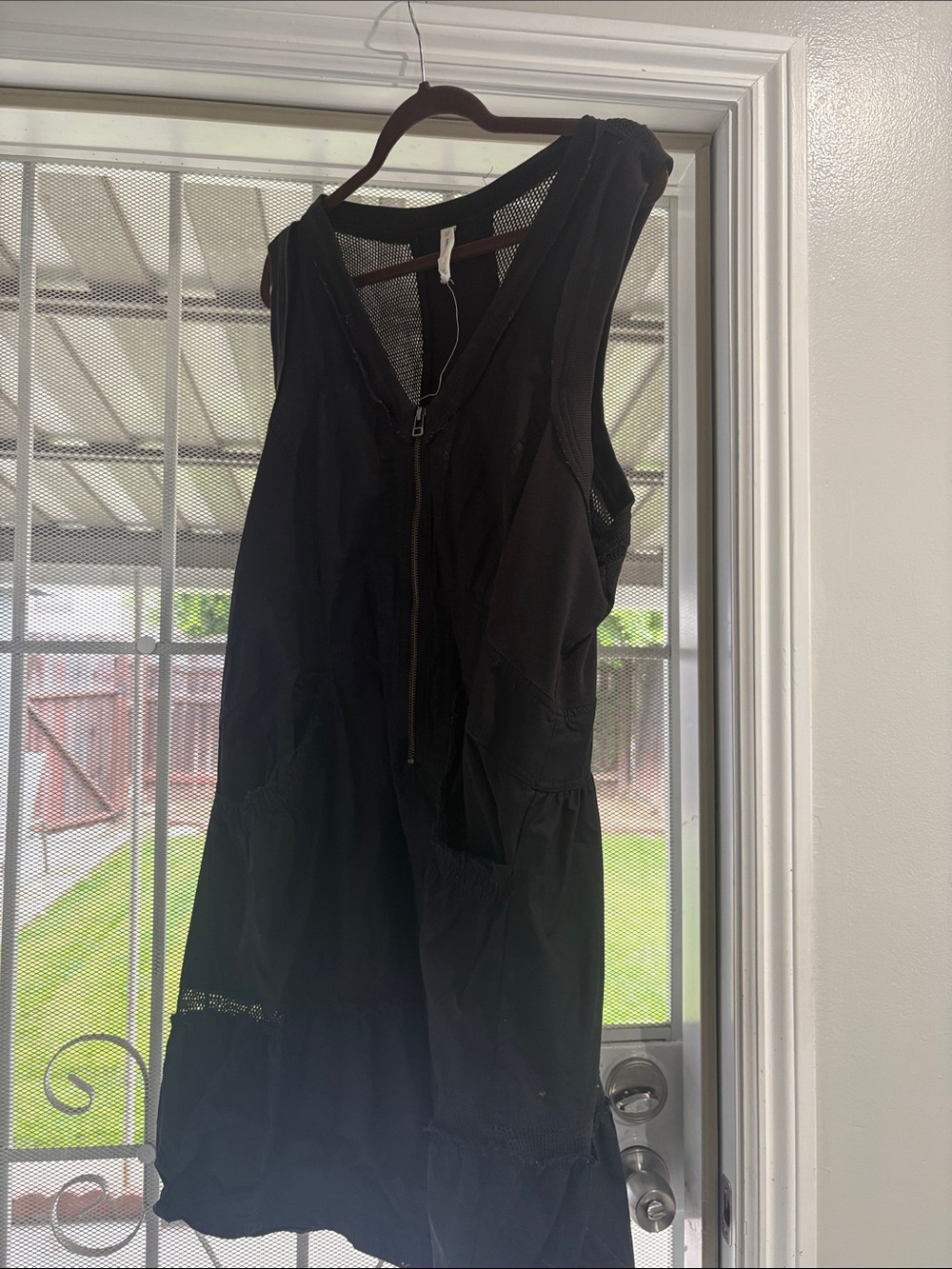 Anthrpologie daily trek utility mini dress Black Sleeveless Zip-Front Dress
